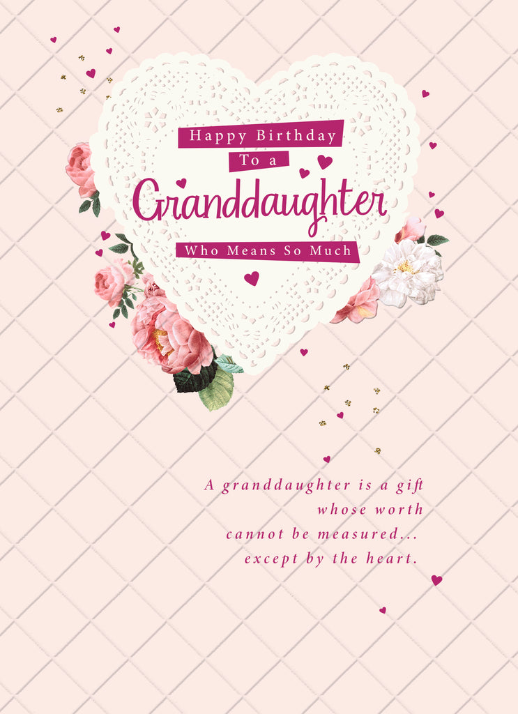 Traditional Birthday Granddaughter Heart Floral