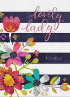 Classic Birthday Editable Floral Stripe For Her