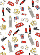 London Big Ben Crown Red Bus Pattern