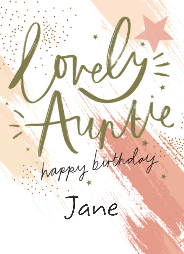 Auntie Birthday Gold Lovely