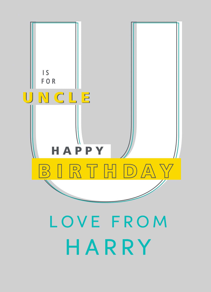 Contemporary Uncle Birthday Letter U