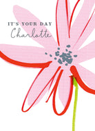 Contemporary Birthday Editable Pink Flower