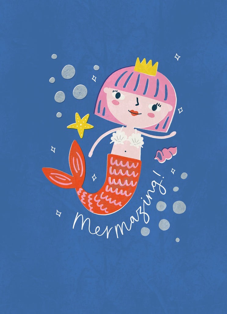 Princess Mermaid Birthday Card