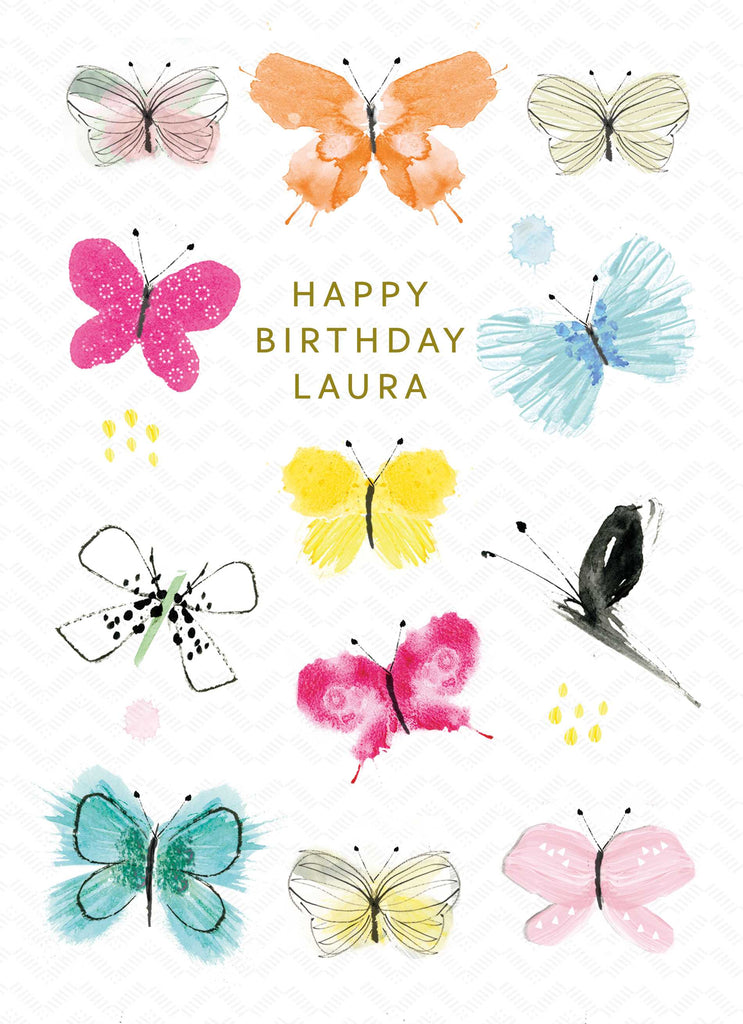 Colourful Butterflies Custom Birthday