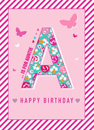 Classic Auntie Birthday Editable Floral Letter