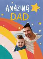 Amazing Dad Photo Upload Star Rainbow Editable