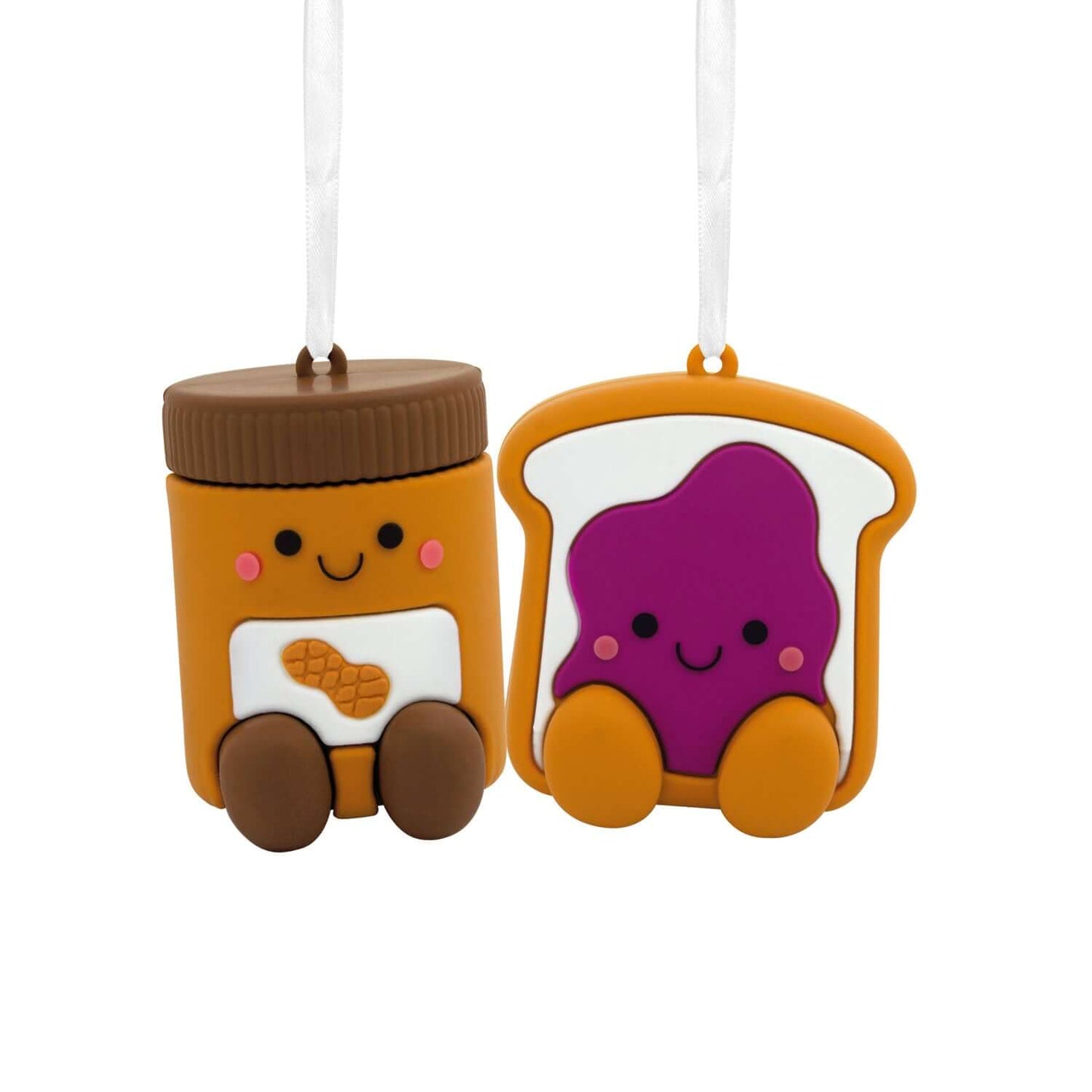 Better Together Peanut Butter and Jelly Magnetic, Shatterproof, Set of 2 - Hallmark Christmas Ornament featuring cute peanut butter and jelly characters in vibrant colours.