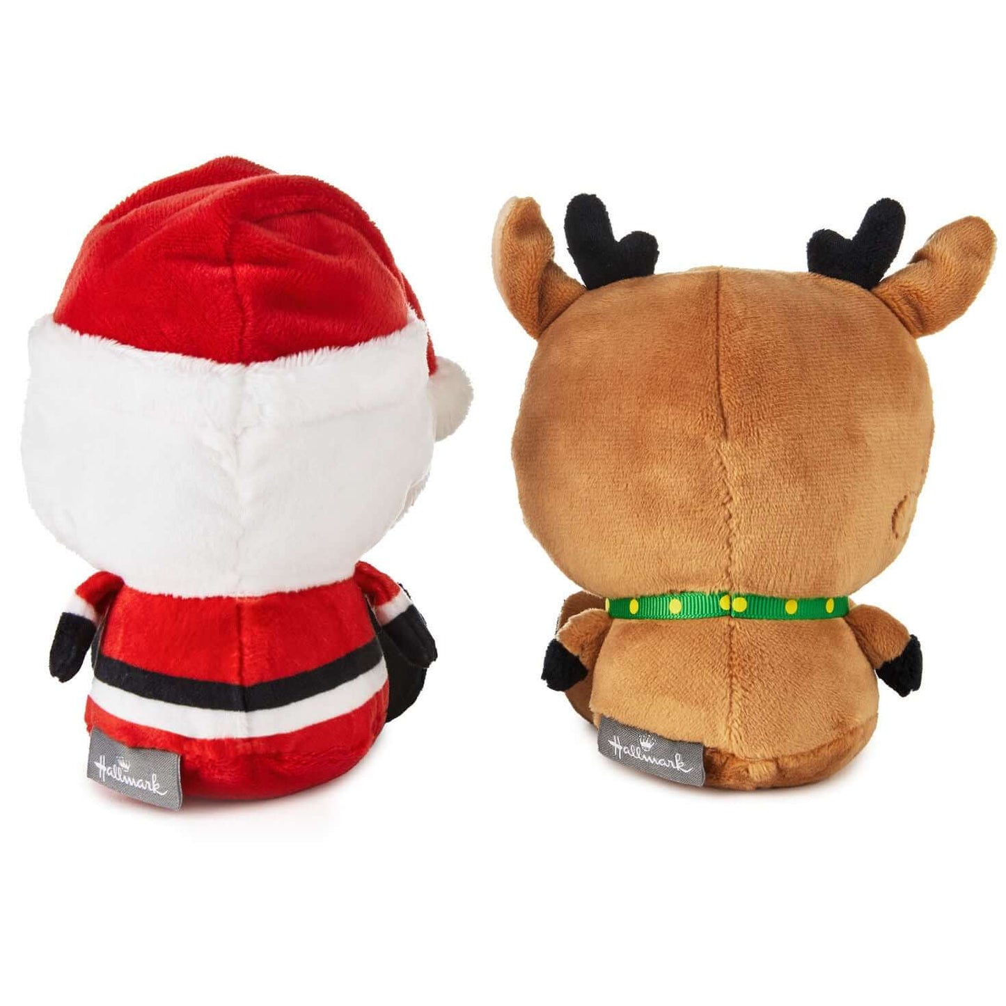 Better Together Santa and Reindeer Magnetic Plush Pair, 5.75", back view showing embroidered details and felt textures.
