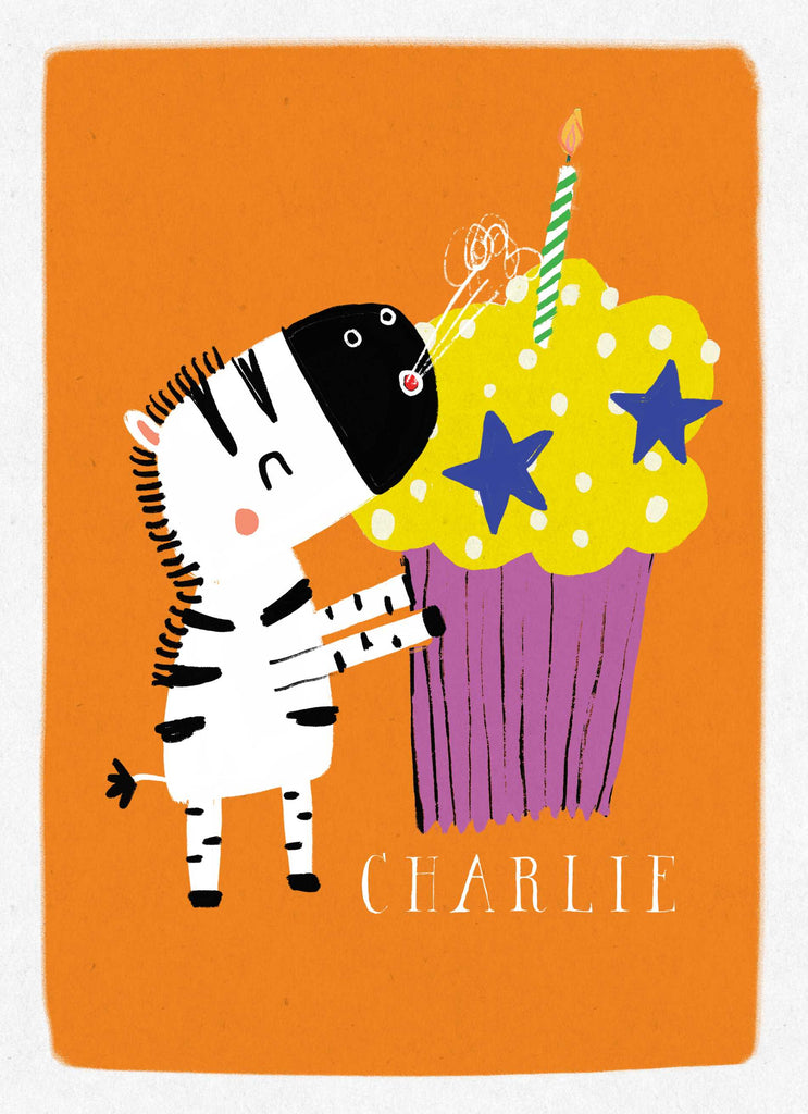 Birthday Fun Zebra And Cupcake Custom