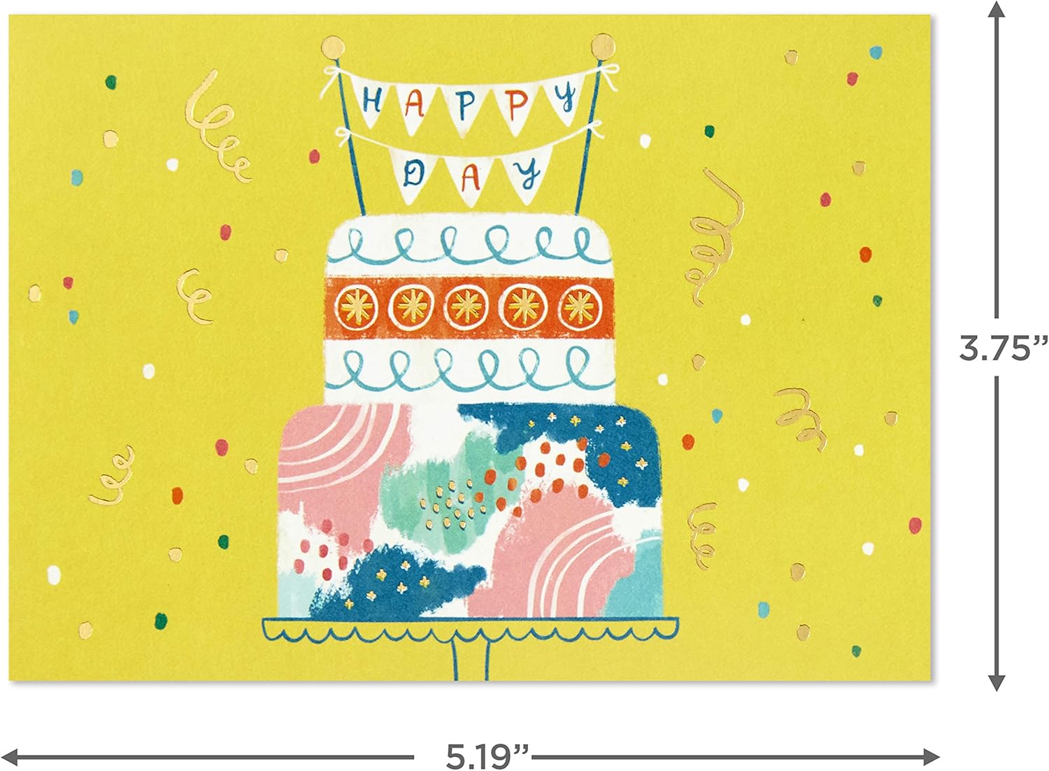 Hallmark Pack of 30 Assorted Boxed Greeting Cards, Good Vibes - Birthday Cards, Thinking of You Cards, Thank You Cards, Blank Cards with modern cake design and bright colours