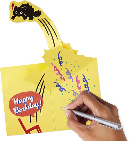 Hallmark Pop Up Birthday Card (Surprised Cat) featuring a cheerful pop-up design with a playful cat and colourful confetti details.