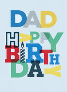 Dad Happy Birthday Contemporary Colourful Text