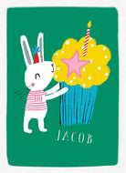 Birthday Fun Bunny Rabbit Cupcake Custom