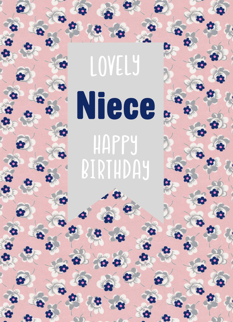 Classic Niece Birthday Editable Ditsy Floral Tag