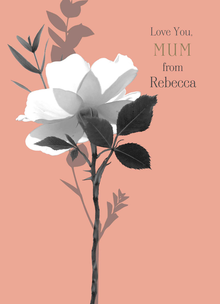 Classic Mum Birthday Editable White Rose