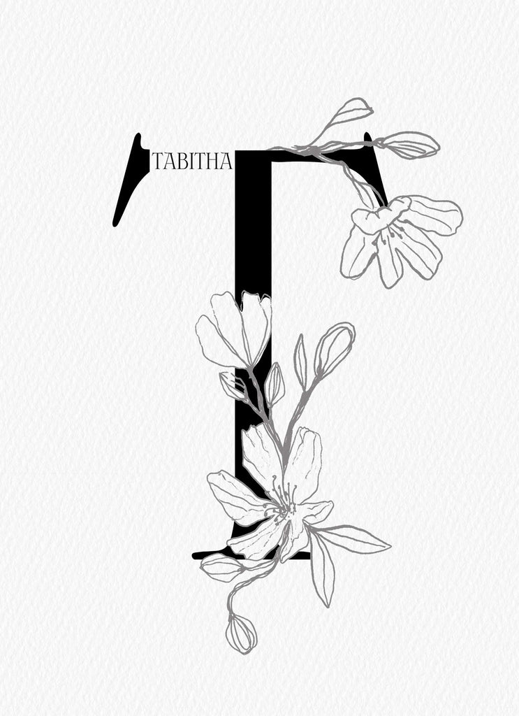 Contemporary Editable Initial Illustrated Letter T