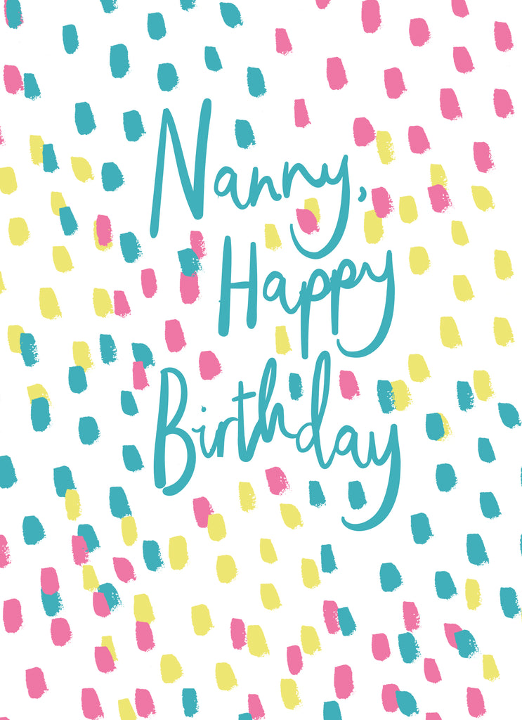 Contemporary Nanny Birthday Colourful Heart