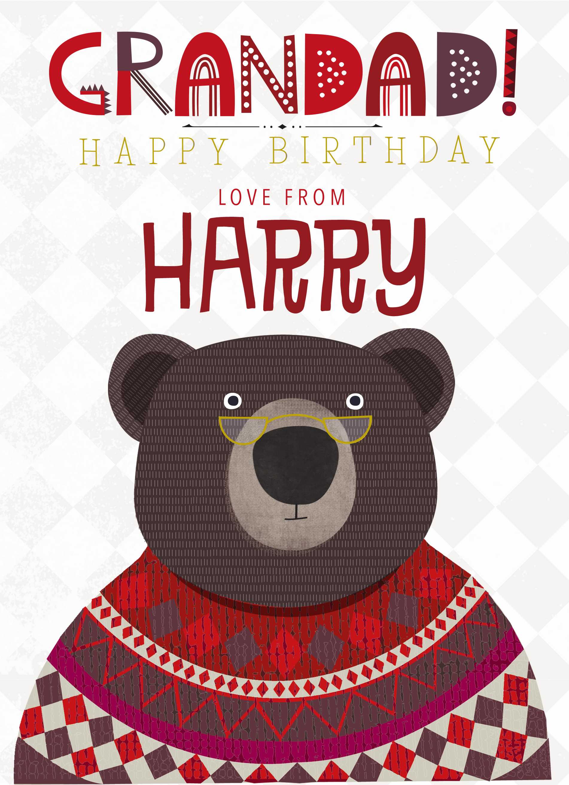 Grandad Bear Custom Birthday