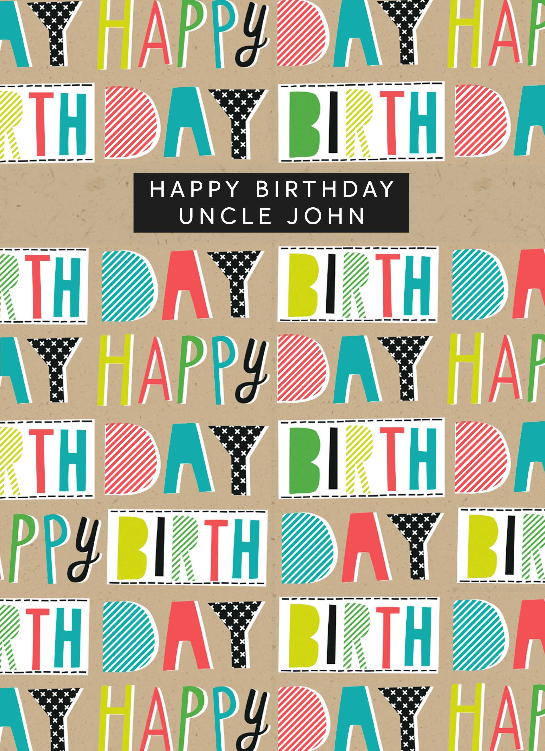 Contemporary Birthday Uncle Editable Colourful