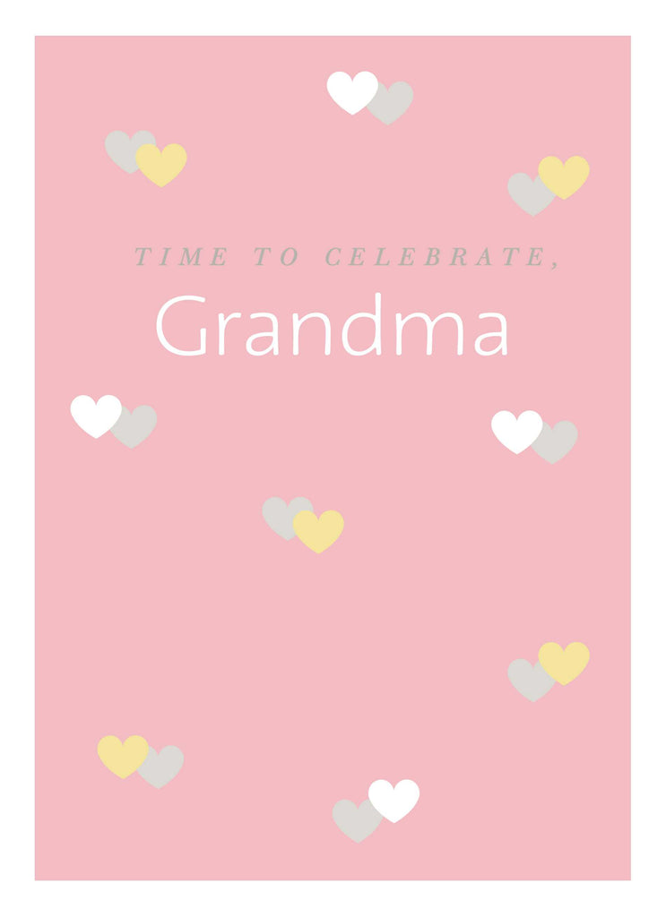 Contemporary Grandma Birthday Editable Hearts Pink