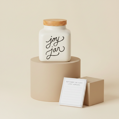 Ceramic Joy Jar and Notepad Set