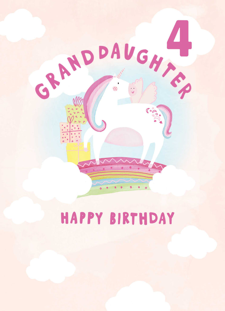 Granddaughter Birthday Kids Age Editable Unicorn