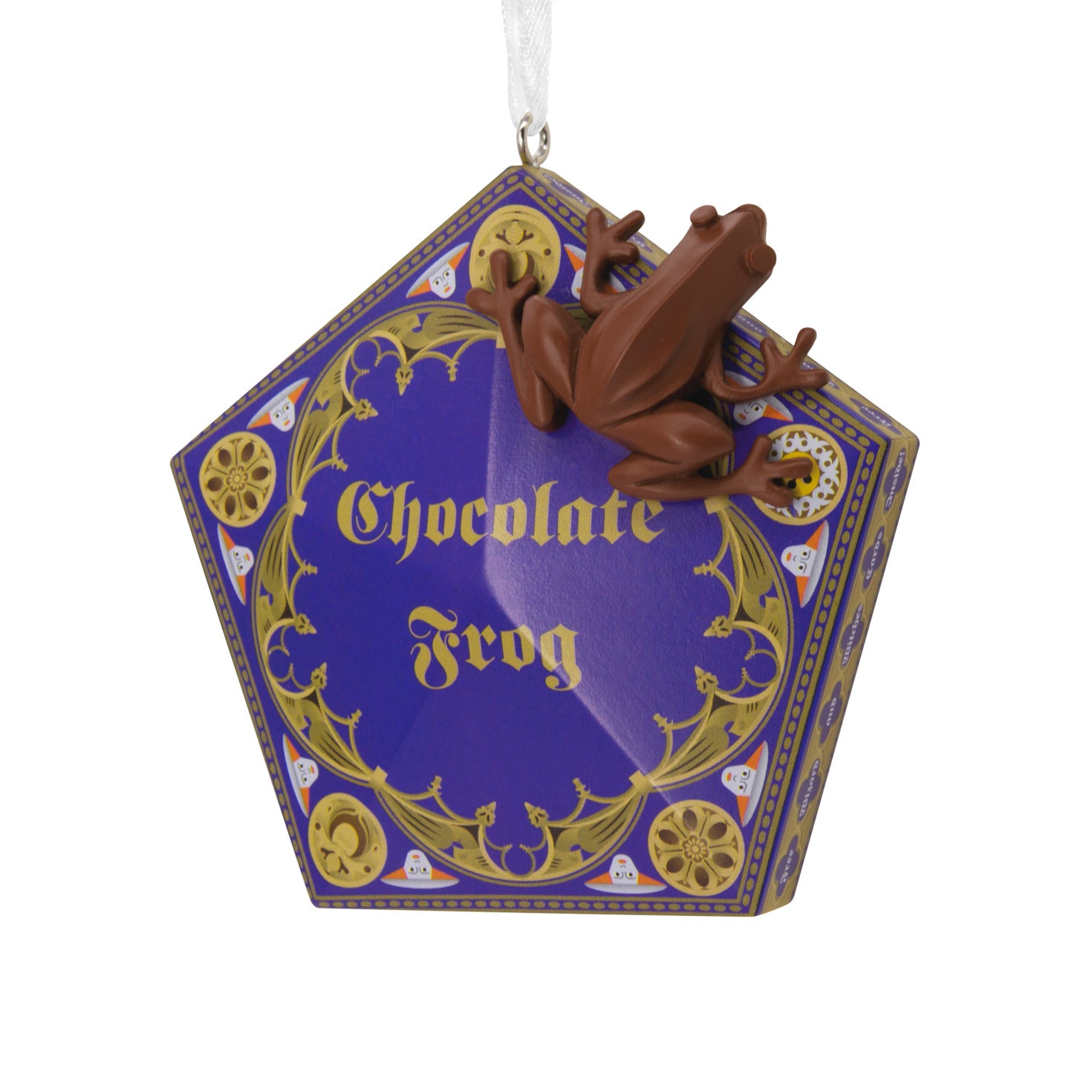 Hallmark Christmas ornament - Harry Potter Chocolate Frog, detailed candy box design with a frog perched atop.