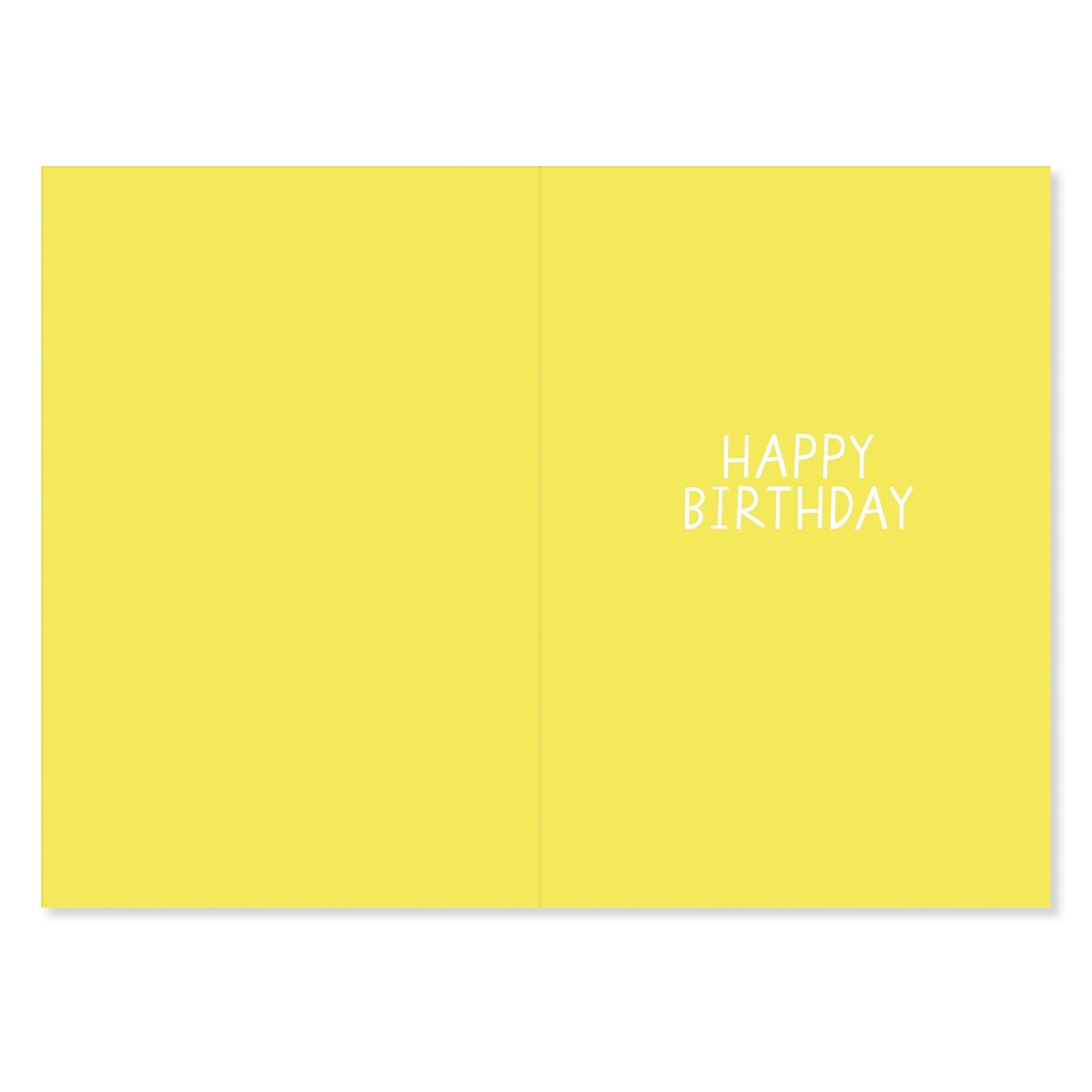 Connections from Hallmark 50th Birthday Card - 50 TODAY! interior view featuring yellow colour with 'HAPPY BIRTHDAY' text.