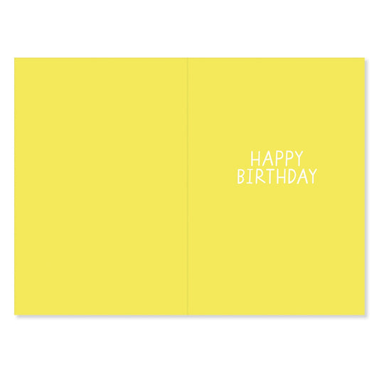 Connections from Hallmark 50th Birthday Card - 50 TODAY! interior view featuring yellow colour with 'HAPPY BIRTHDAY' text.