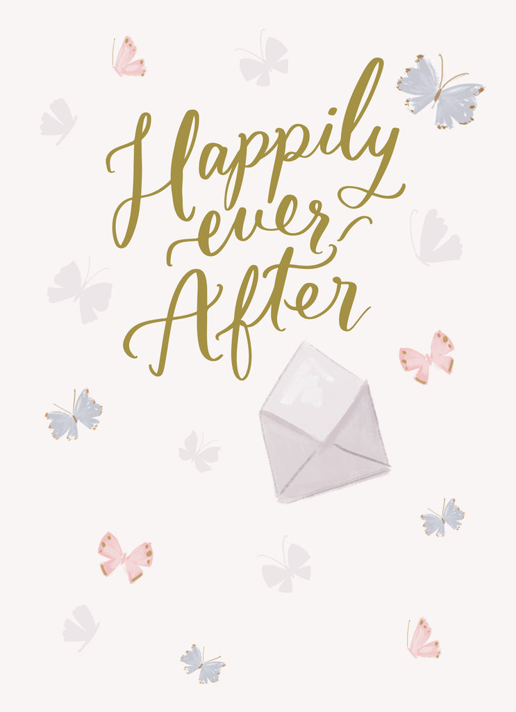 Contemporary Wedding Congrats Happily Ever After