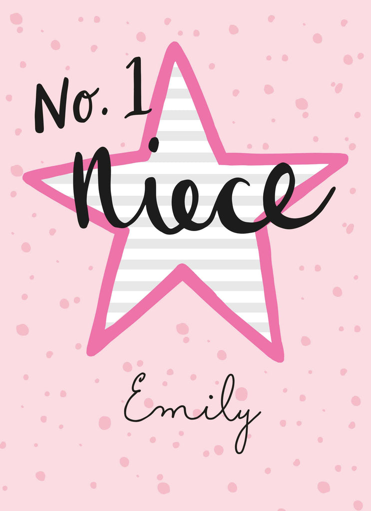 Contemporary Niece Birthday Editable Number 1 Star