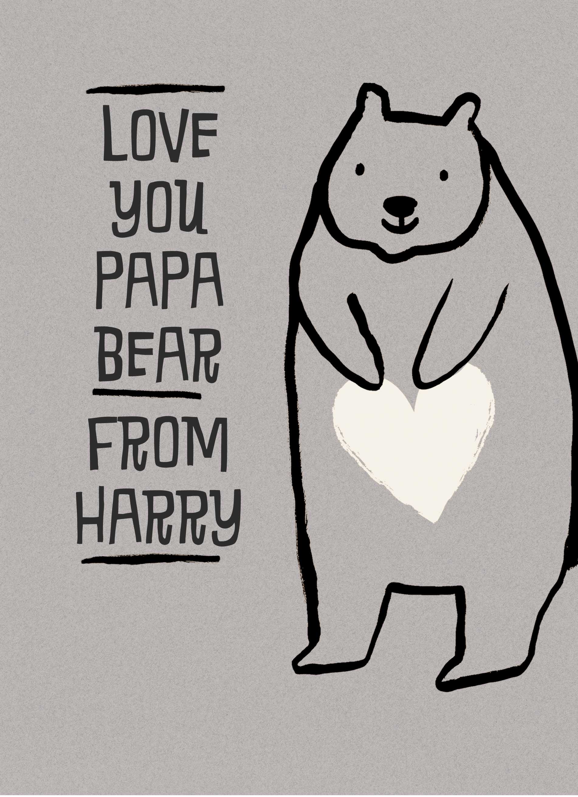 Daddy Cute Illustration Papa Bear