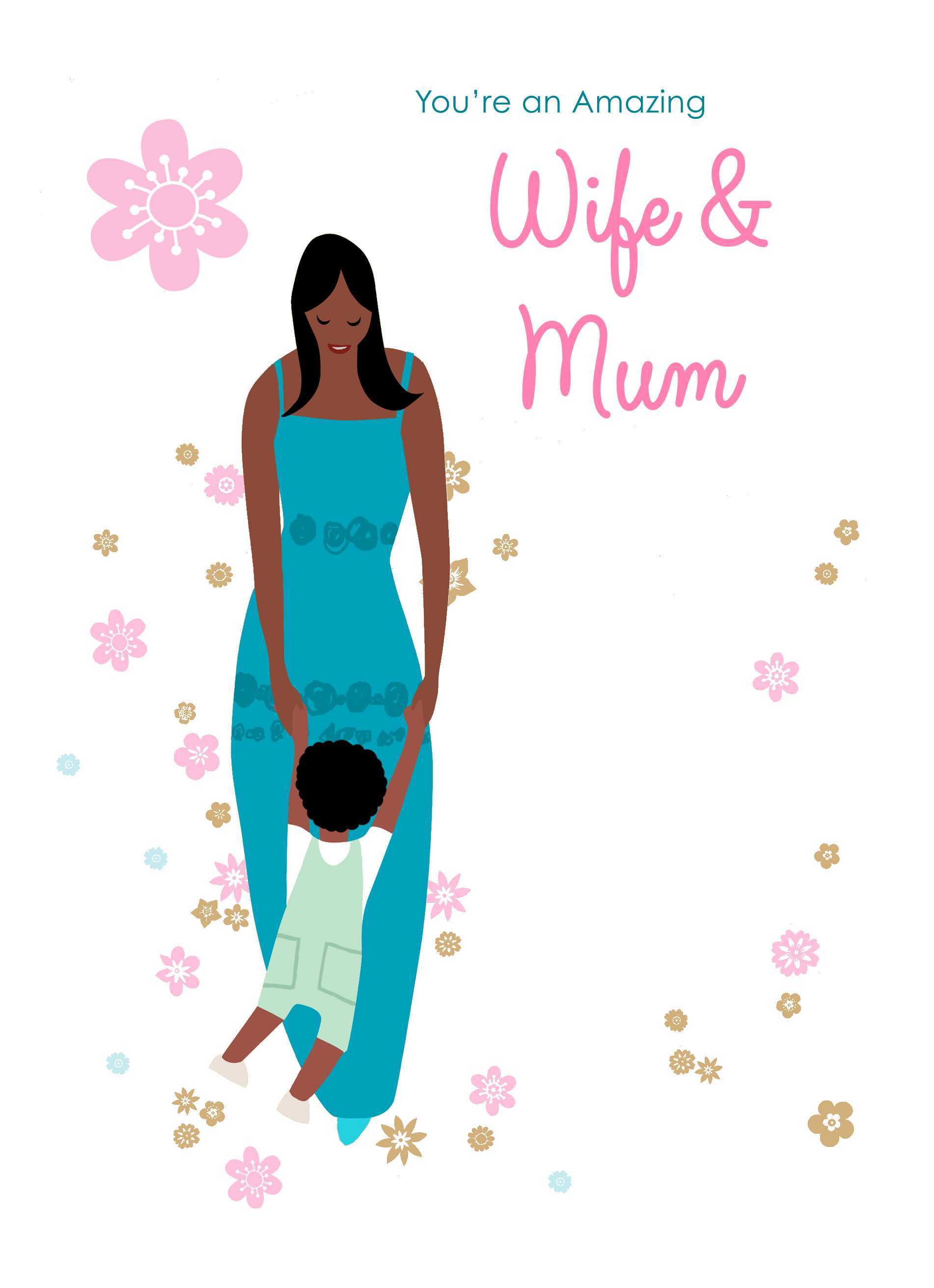 Mum Wife Birthday Child Illustration