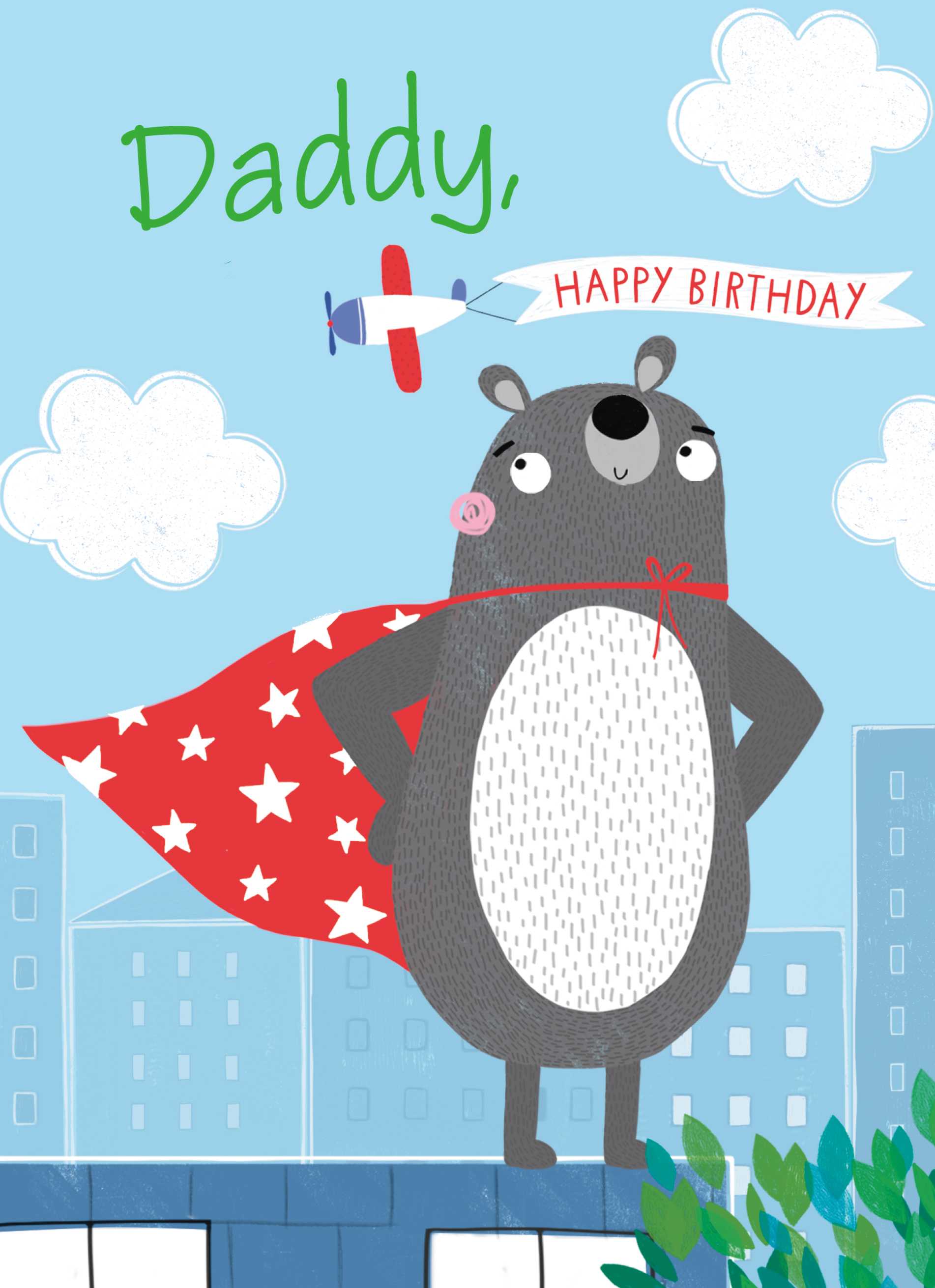 Daddy Cute From Kids Superhero Bear