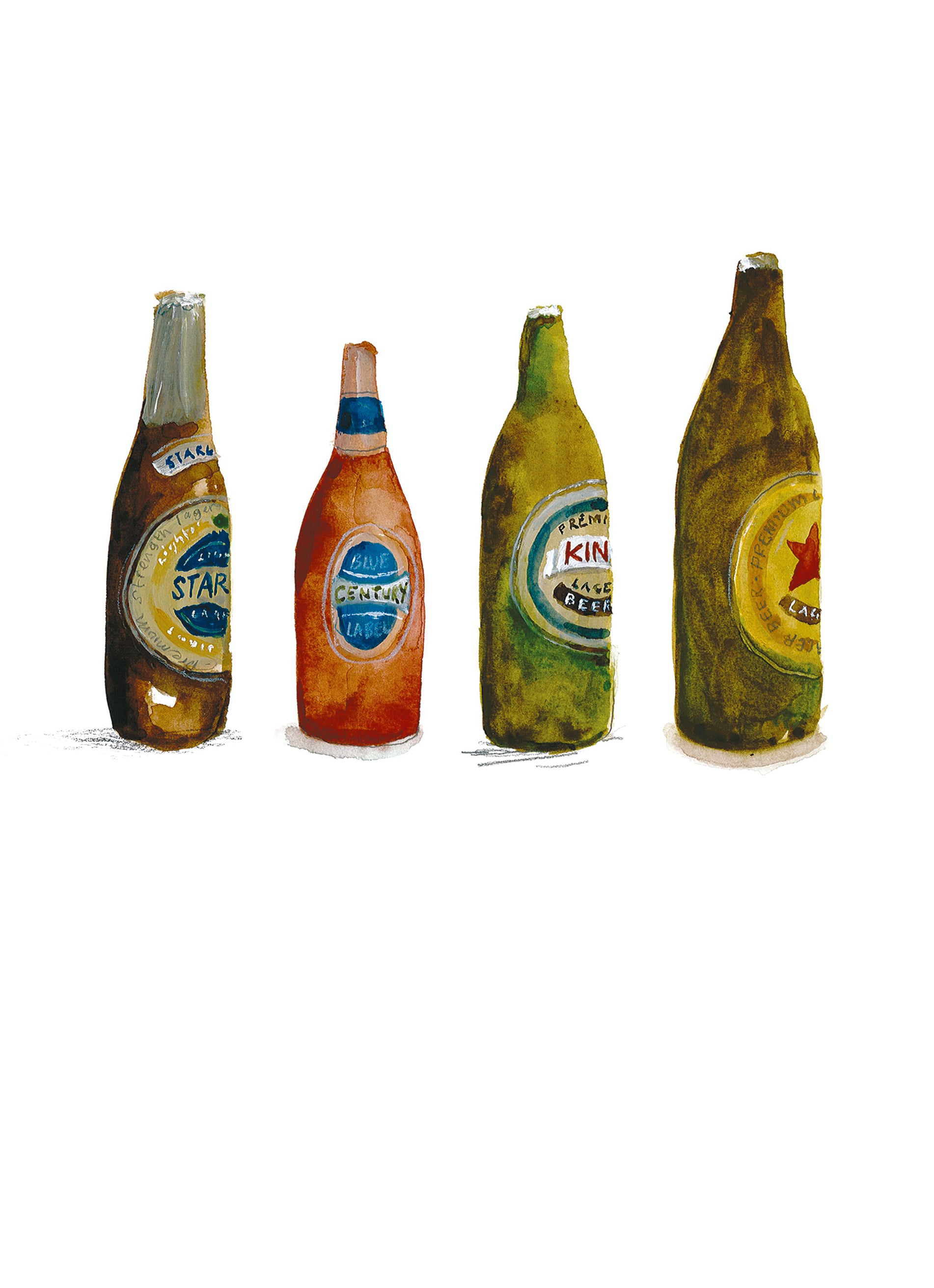 Traditional Bottles Beer Illustration