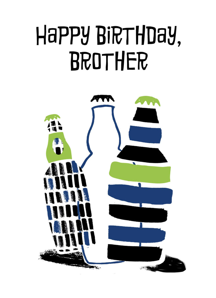 Brother Happy Birthday Multicoloured Beer Bottles