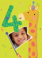 4th Birthday Colourful Giraffe Photo Upload