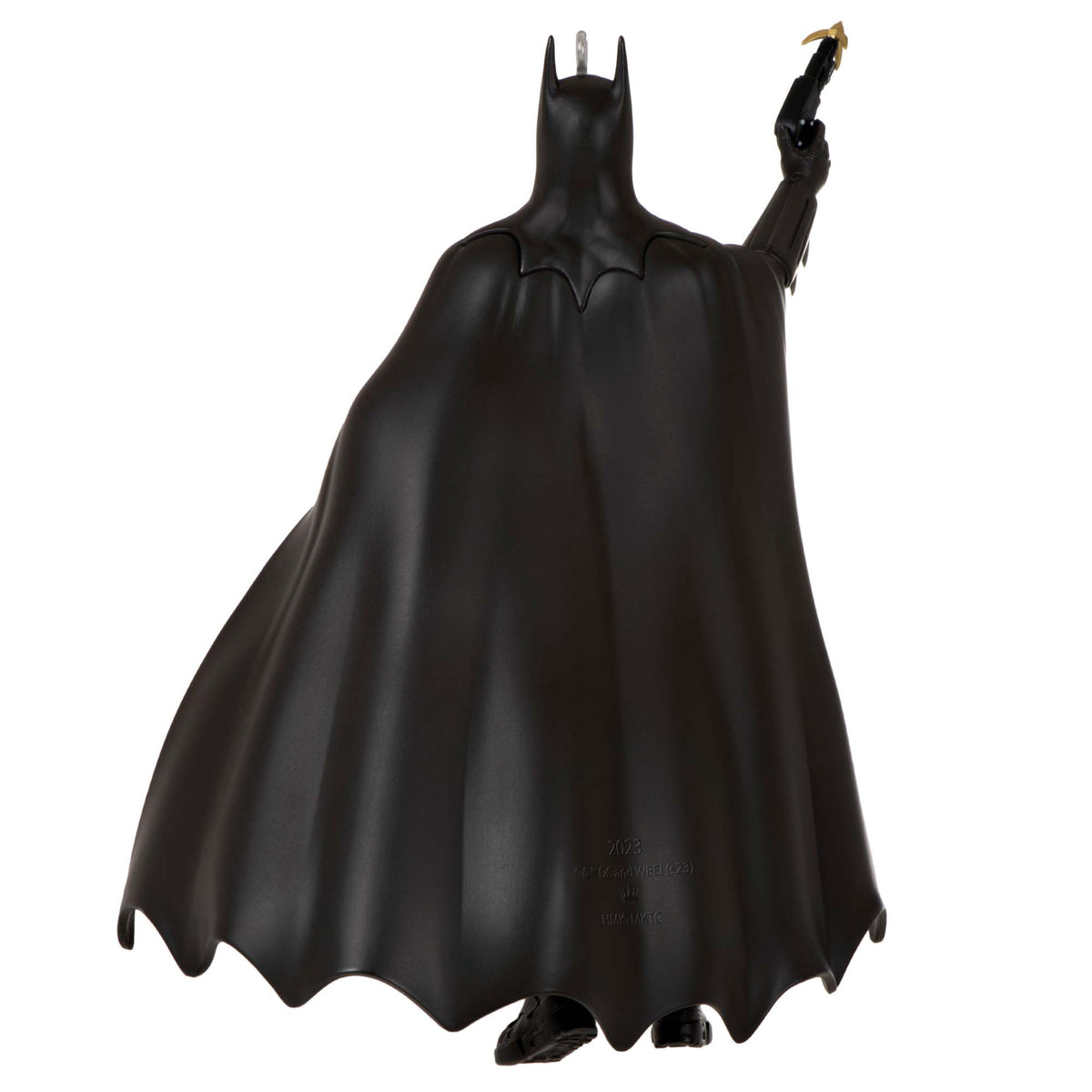 DC 1989 Batman — Hallmark Keepsake Christmas Ornament, black figure with flowing cape, holding a batarang, back view