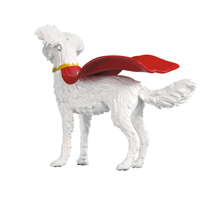 DC™ Superman™ Krypto the Superdog™ — 2026 Hallmark Keepsake Christmas Ornament, white dog figure with red cape and yellow collar, side view.