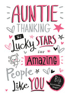 Funny Birthday Auntie Lucky Stars Text