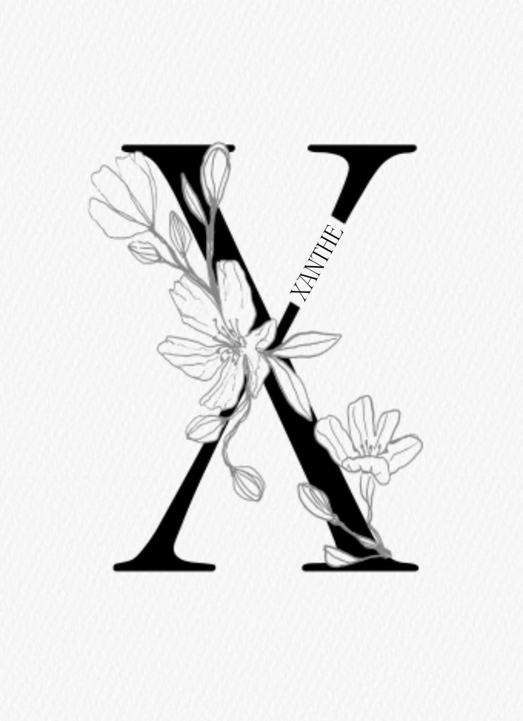 Contemporary Editable Initial Illustrated Letter X