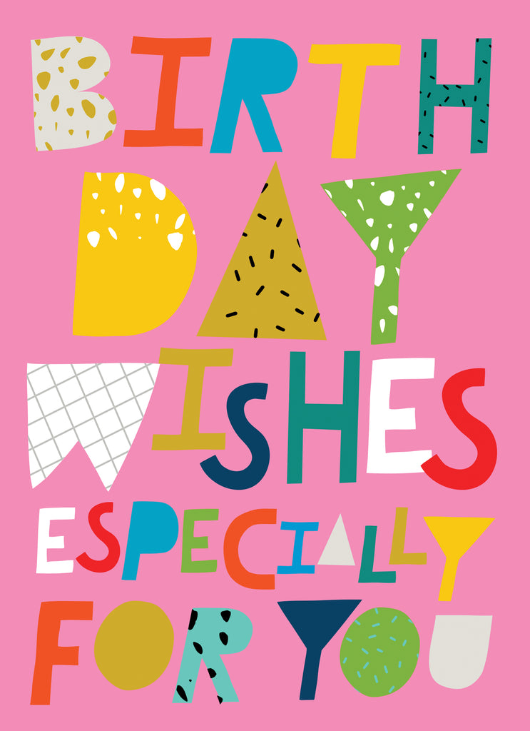Contemporary Typography Colourful Birthday Wishes