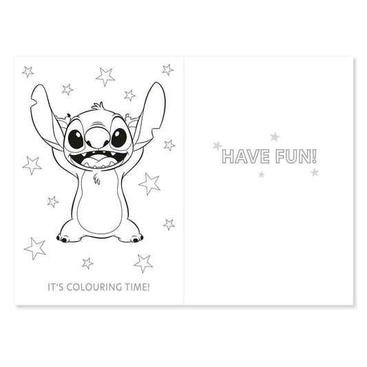 Connections from Hallmark Birthday Card - Disney Lilo & Stitch featuring a colouring activity with Stitch and a fun message.