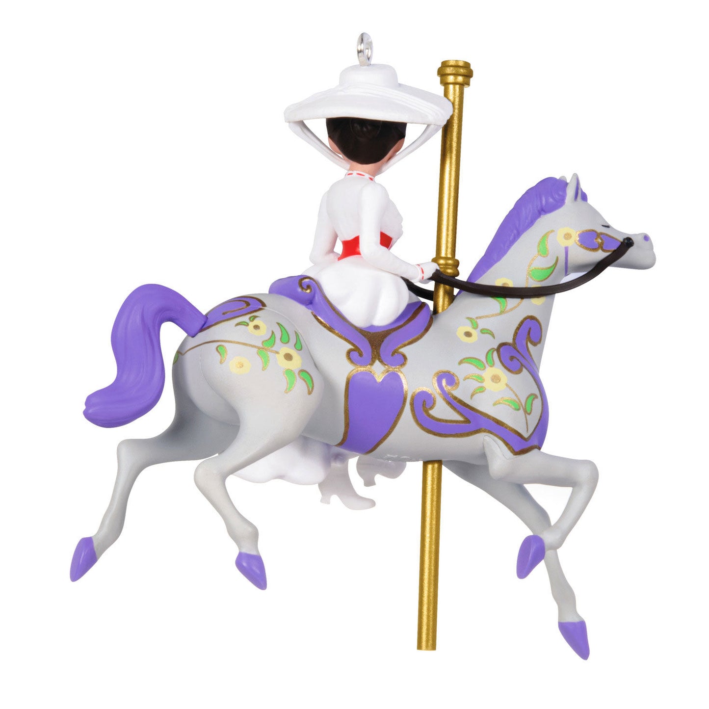 Disney Mary Poppins, 60th Anniversary A Practically Perfect Carousel Ride — Hallmark Keepsake Christmas Ornament, purple carousel horse detail