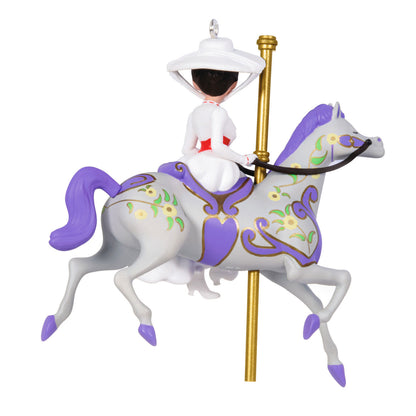 Disney Mary Poppins, 60th Anniversary A Practically Perfect Carousel Ride — Hallmark Keepsake Christmas Ornament, purple carousel horse detail