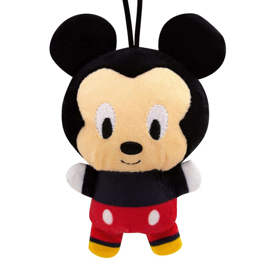 Disney Mickey Mouse, plush fabric - Hallmark Christmas ornament with distinct facial features and black ears, hanging on a ribbon.