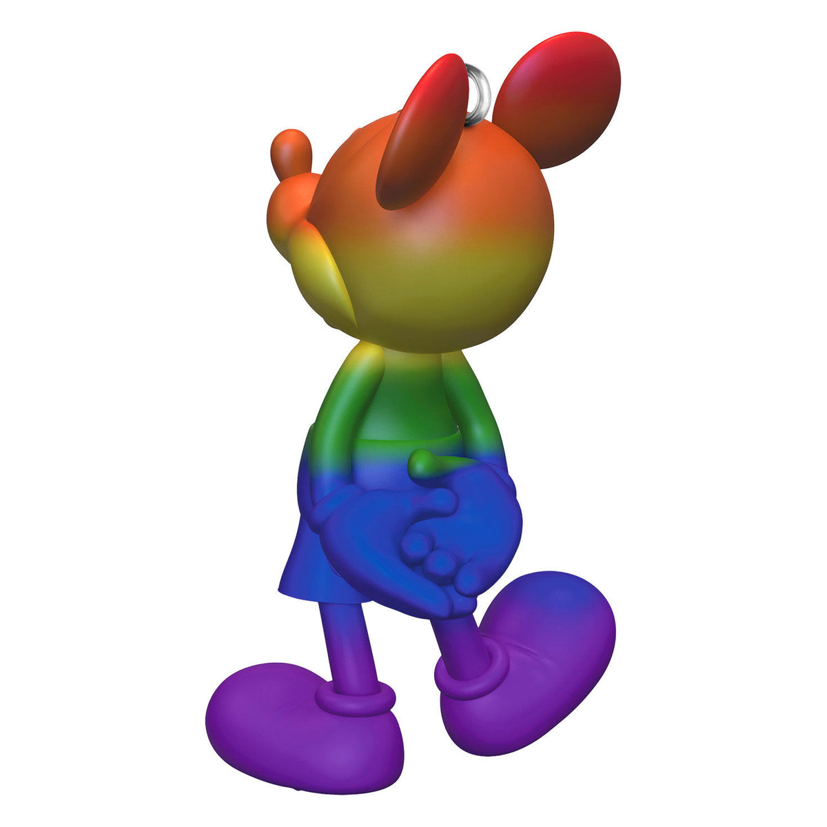 Disney Mickey Mouse, Rainbow Mickey — Hallmark Keepsake Christmas Ornament, rear view, vibrant colours, plastic material