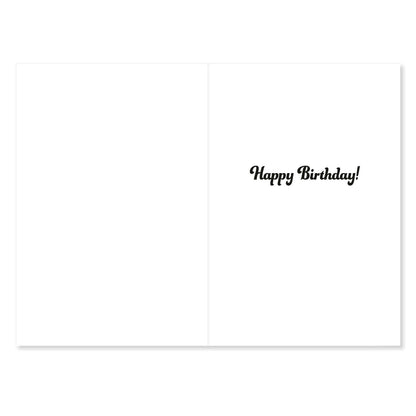 Connections from Hallmark Age 2 Birthday Card - Disney Minnie Mouse, inside view, minimalist design with black text saying 'Happy Birthday!'