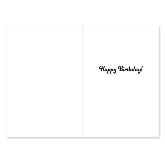 Connections from Hallmark Age 2 Birthday Card - Disney Minnie Mouse, inside view, minimalist design with black text saying 'Happy Birthday!'