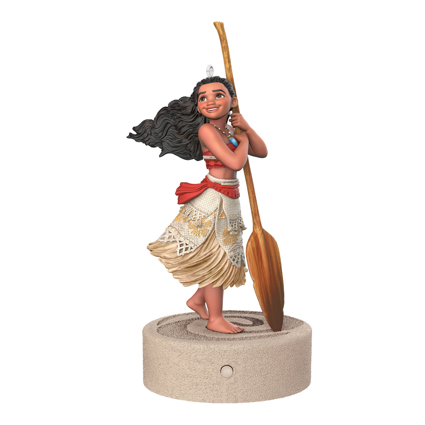 Disney Moana Ready for Adventure Musical — 2026 Hallmark Keepsake Christmas Ornament, detailed figurine with oar, festive design.